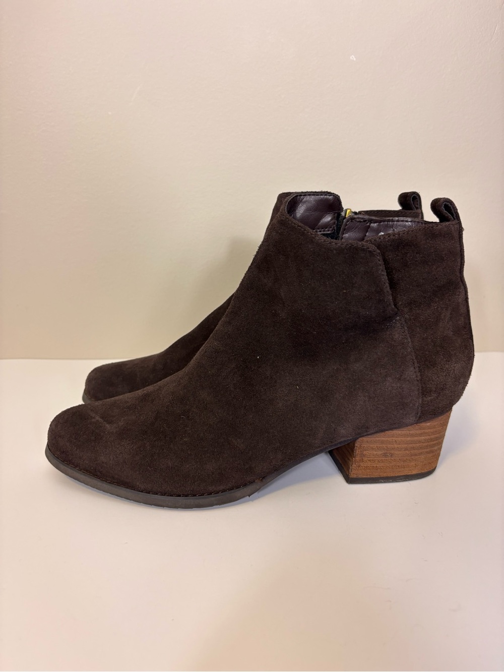 Blondo Waterproof Brown Suede Ankle Boots with Block Heel 10